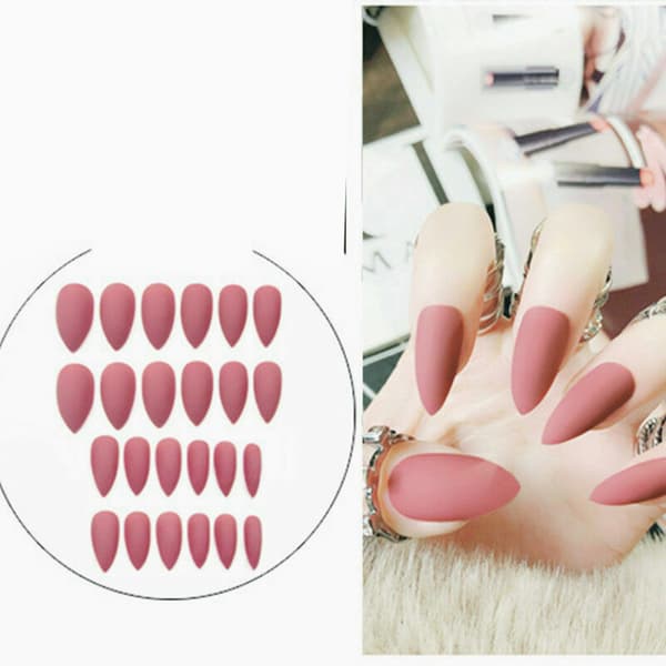 24pcs/Set False Nails Full Cover Artificial Ballerina Nail Tips Manicure
