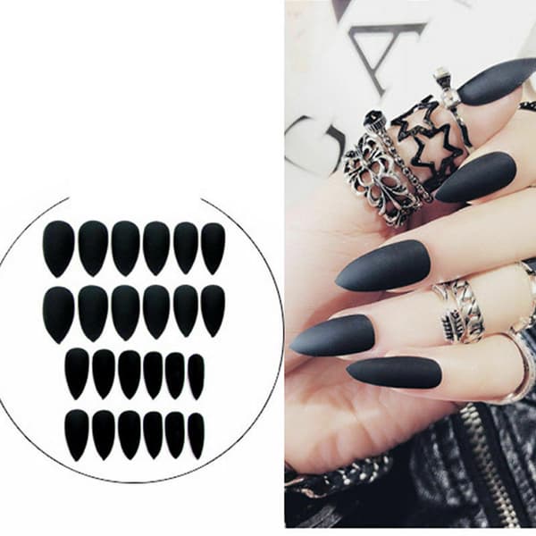 24pcs/Set False Nails Full Cover Artificial Ballerina Nail Tips Manicure