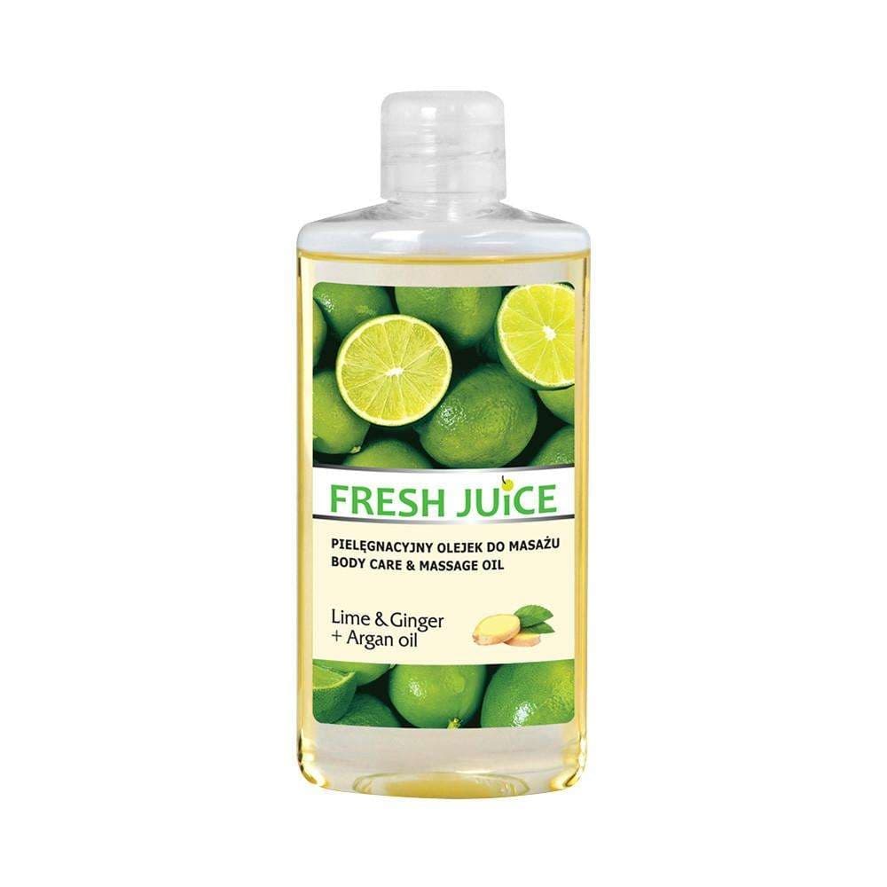 Kropp & Massageolja - lime, ingefära, arganolja - 150ml