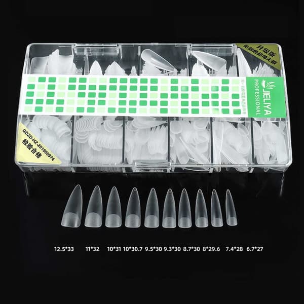 500 Nail Tips Stilettto Clear Loose Nails Acrylic Tips