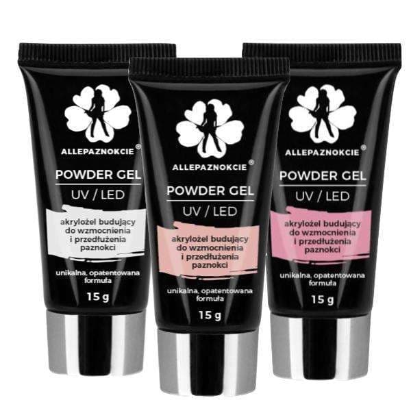 3-pakning Polygel - Pulvergelé - 45ml - Akrylgelé - Byggemiddel