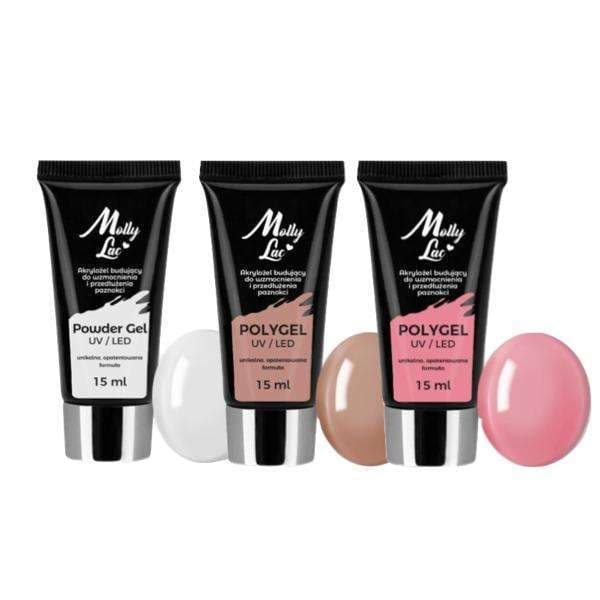 3-pack Polygel - Powder gel - 45ml - Akrylgel - Builder