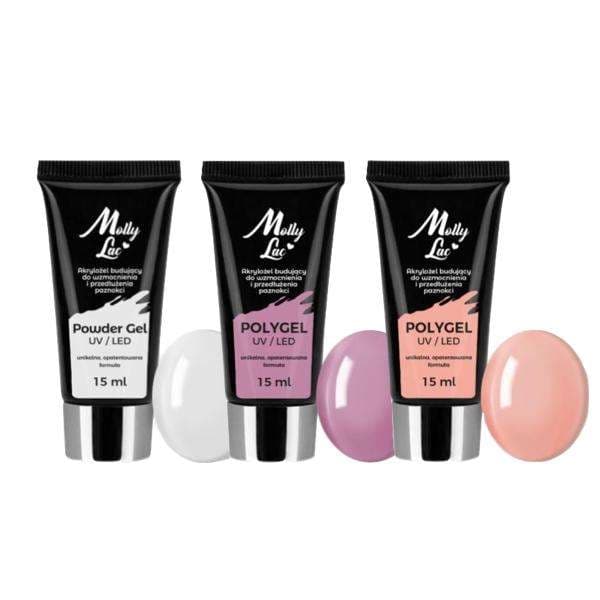 3-pakkaus Polygel - Jauhegeeli - 45 ml - Akryyligeeli - Builder