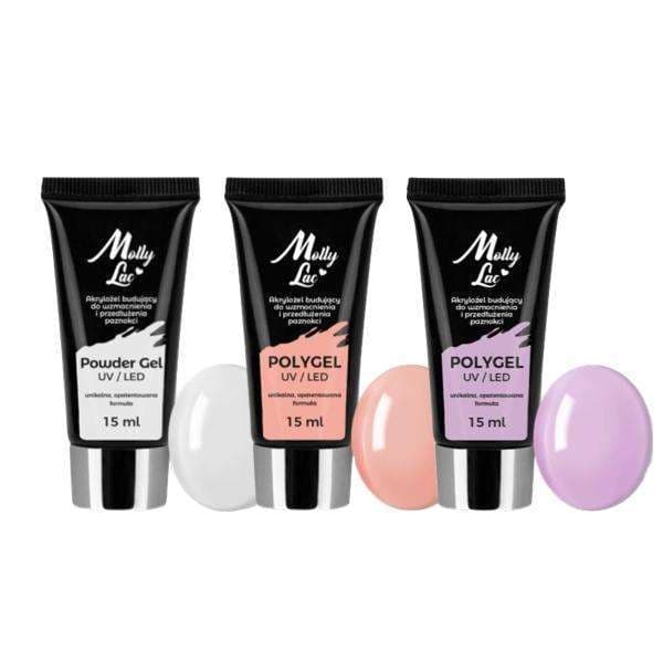 3-pack Polygel - Powder gel - 45ml - Akrylgel - Builder
