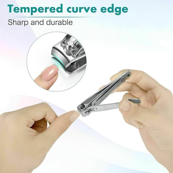 2pcs Stainless Steel Nail Clippers Manicure & Pedicure Toe Finger Nails