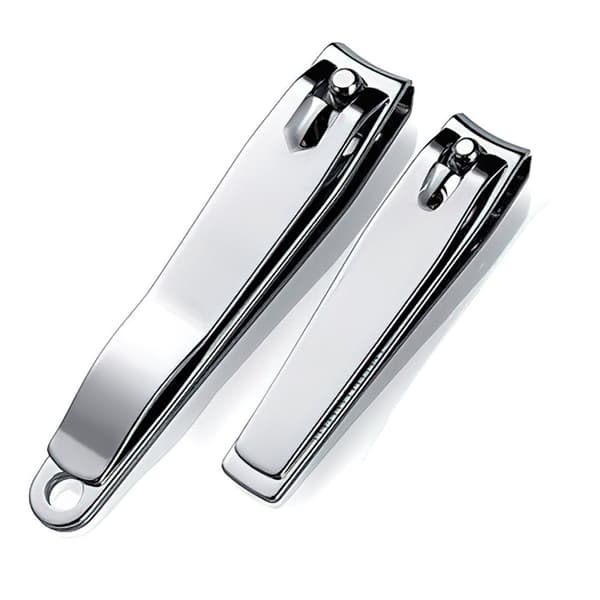 2pcs Stainless Steel Nail Clippers Manicure & Pedicure Toe Finger Nails