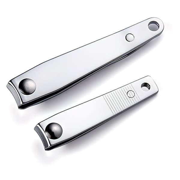 2pcs Stainless Steel Nail Clippers Manicure & Pedicure Toe Finger Nails