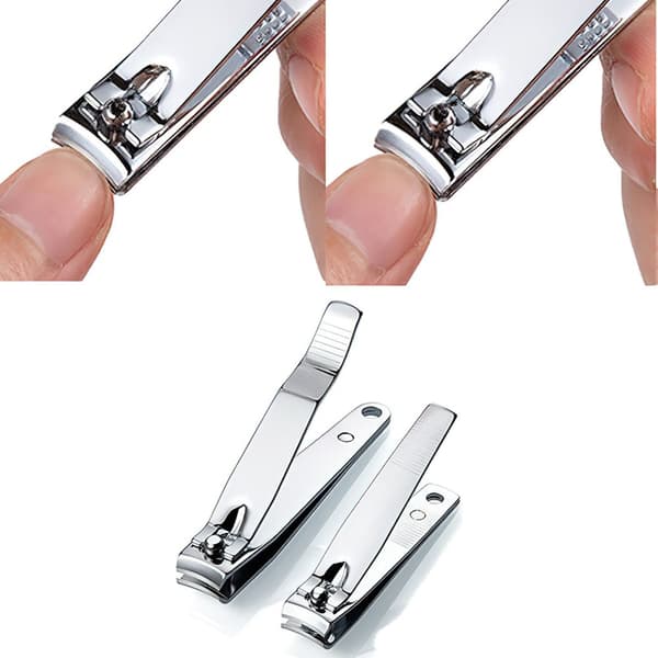 2pcs Stainless Steel Nail Clippers Manicure & Pedicure Toe Finger Nails
