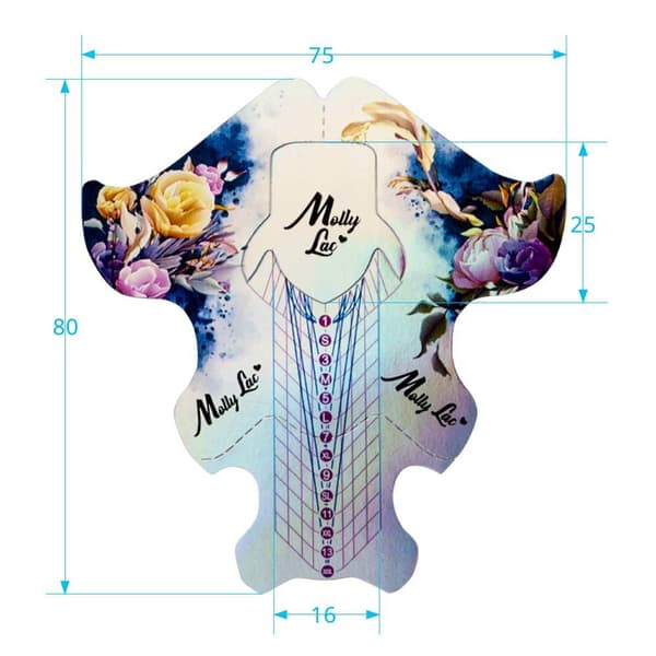Nagelmallar - 500 st 2 i 1 - Flowers Holo - Molly Lac