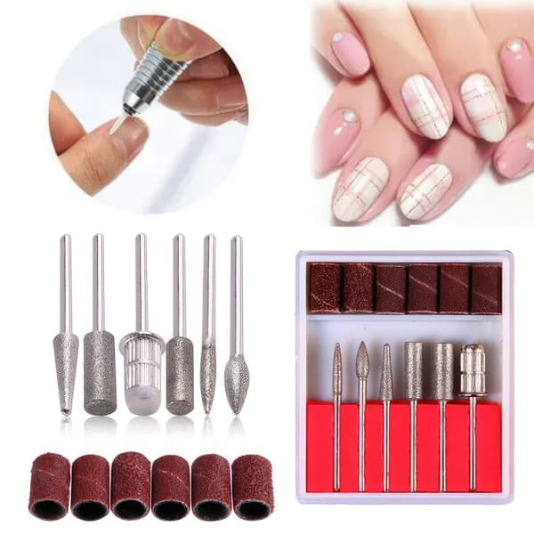 6 Stk Professionelt Negleborrsæt - Diamantslibebånd til Manicure & Pedicure