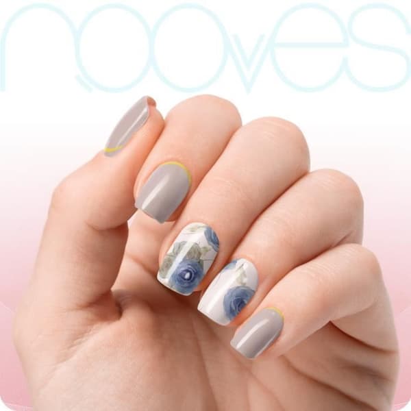 Premium Precured Gel Nail Stickers - Elegant Floral - NOOVES