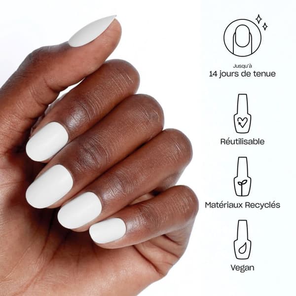 Faux naglar - Rolig kanin - Gel effekt - Återanvändbara - Anpassningsbar manikyr - Vit