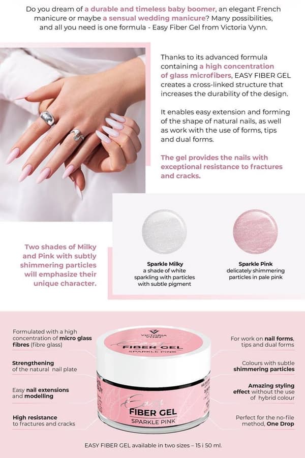 Victoria Vynn - Easy Fiber Gel 50 ml - Sparkle Milky