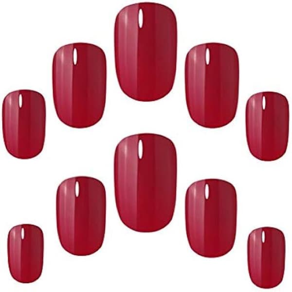 Falska naglar - ELEGANT TOUCH - Polerad färg - Squoval - Röd