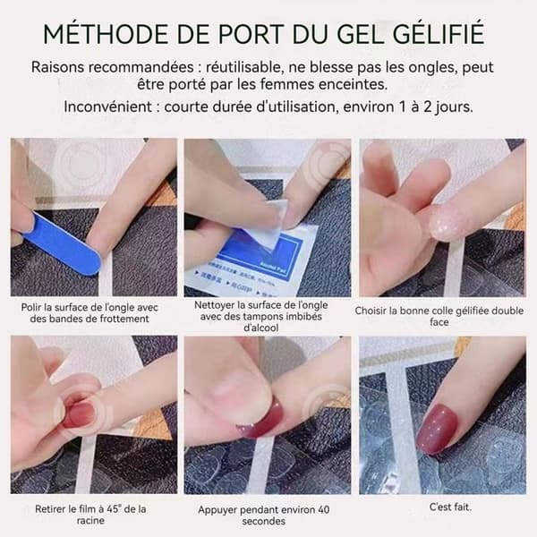 INN False Nails L 10st French Shiny Press on Nails Stick-on Bär nagelsmycken och diamantnaglar rent handgjorda