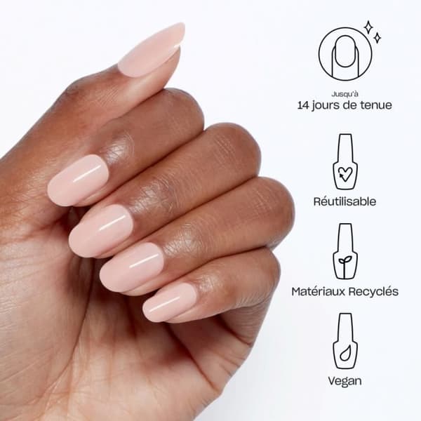 Faux naglar - OPI - Bubble Bath - Återanvändbara - Gel effekt - Rosa