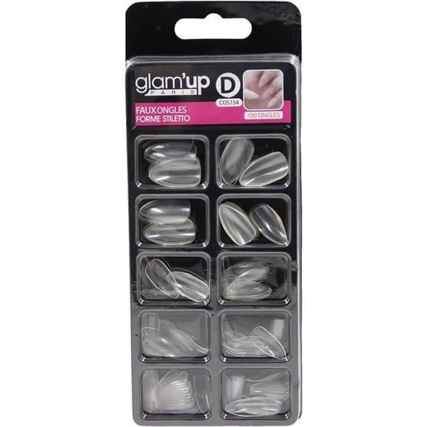Faux Naglar - Glam'Up Paris - Stiletto - N°154 - Transparent att Måla