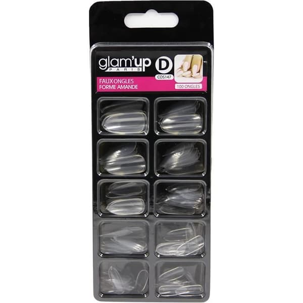 Faux Naglar - Glam'Up Paris - 100 Stycken - Transparent Mandel - N°147 - Nagellack