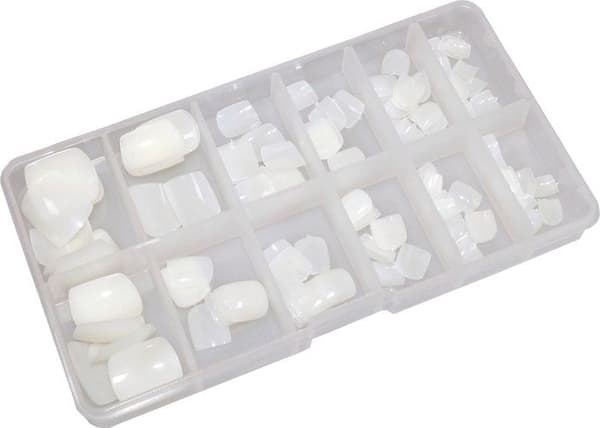 World of nails-design - 340002 - Tånaglar Naturliga tånaglar i förvaringsbox 120 stycken