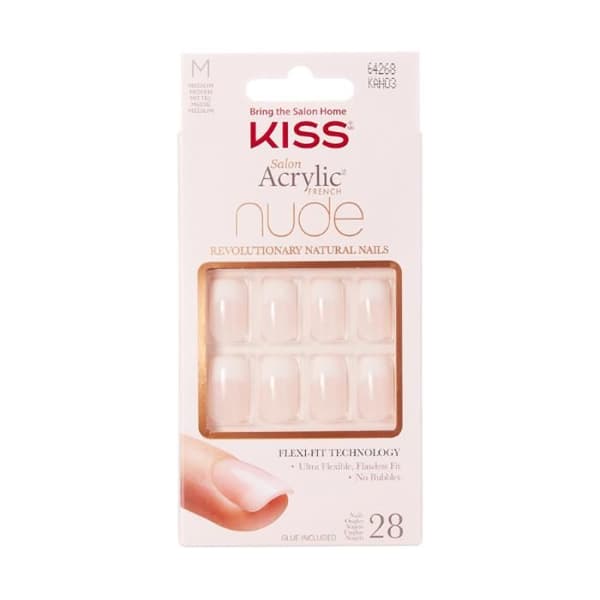 Faux Naglar - KISS - KAN03C - Längd M - Färg Nude - Färdig Manikyr