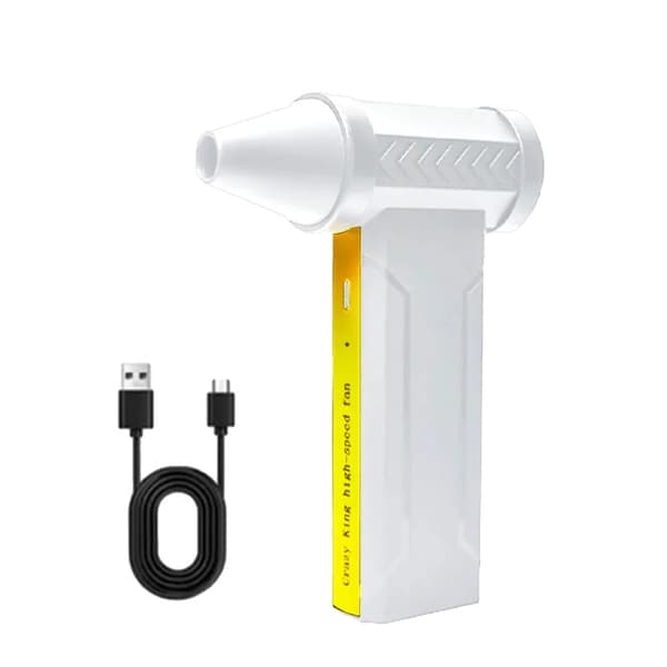 Turbo Jet Fläkt, Batteridriven, Hög Hastighet Luftblåsare, Kompakt Design,Vit