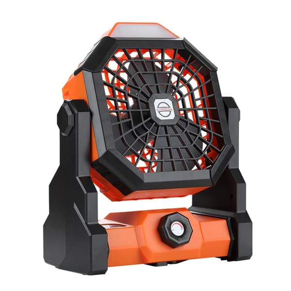 Utomhuscamping, steglös hastighetsjustering, 270° rotation, LED-lampa,fläkt
