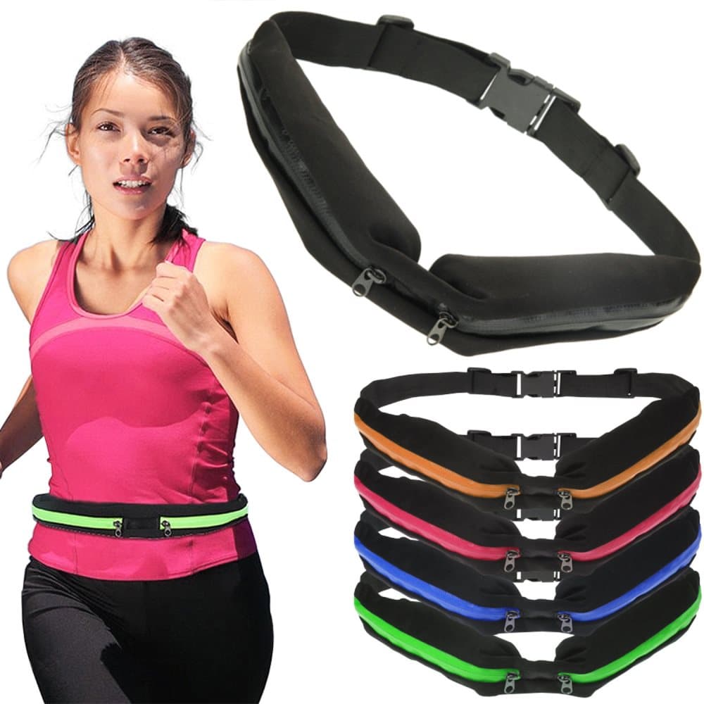 Midjeväska / Sportbälte / Träningsbälte med 2 Fack
