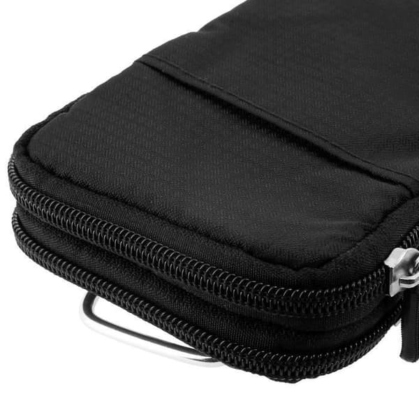 Svart Multipocket Axelväska - Integrerad karbinhake / bältespass