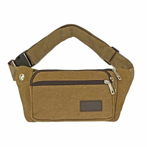 Taljetaske - 3 rum Canvas stof Flere farver