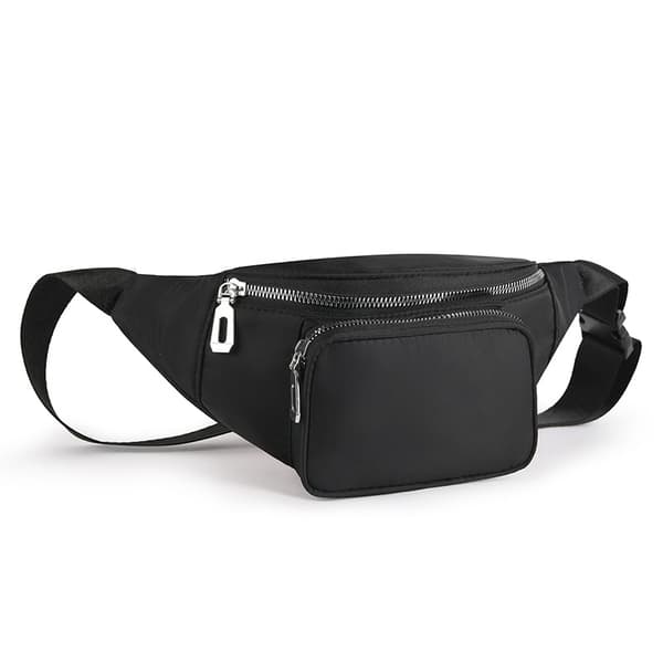 Taljetaske i nylon - 2 rum + yderlomme