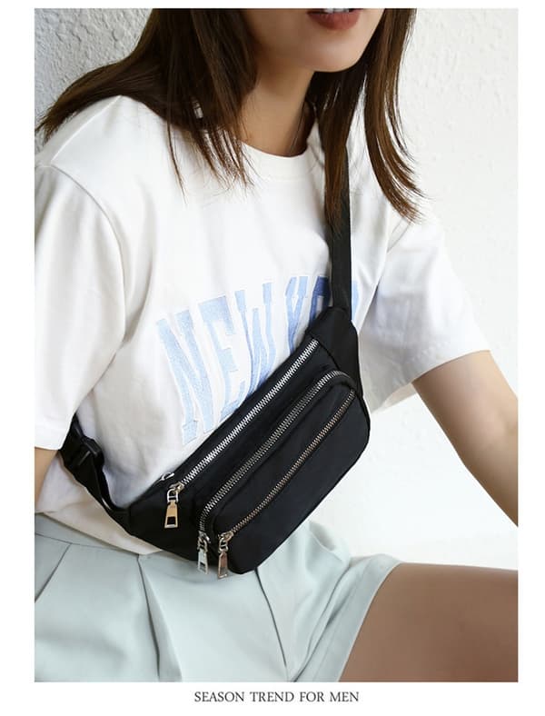 Taljetaske i nylon - 3 rum
