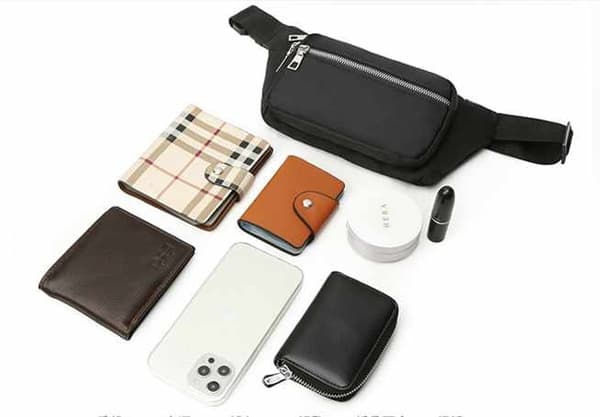 Taljetaske i nylon - 3 rum