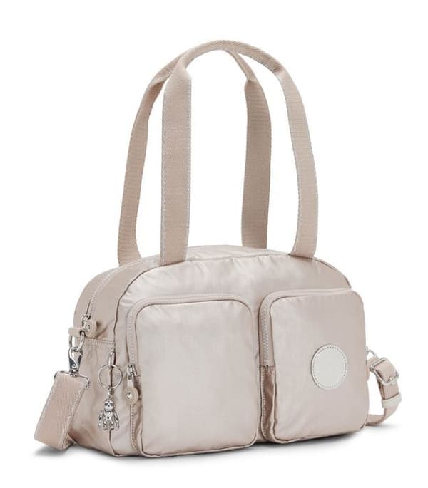 Crossbody axelväska - Kipling - Cool Defea Medium - Beige - 100% polyamid - 38x21x9,5cm