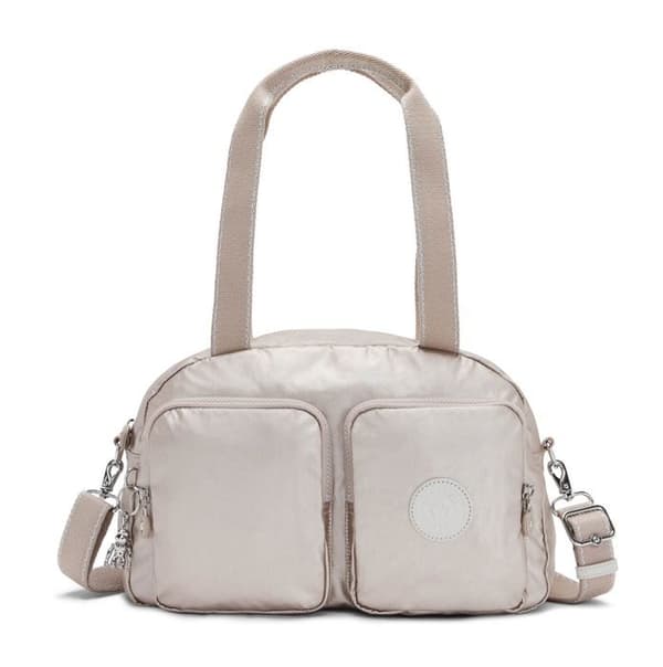 Crossbody axelväska - Kipling - Cool Defea Medium - Beige - 100% polyamid - 38x21x9,5cm