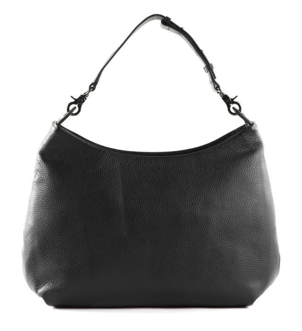 Axelväska - MANDARINA DUCK - Mellow Leather - Kalvskinn - Svart - 36x32x13 cm