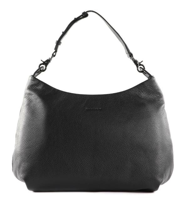 Axelväska - MANDARINA DUCK - Mellow Leather - Kalvskinn - Svart - 36x32x13 cm