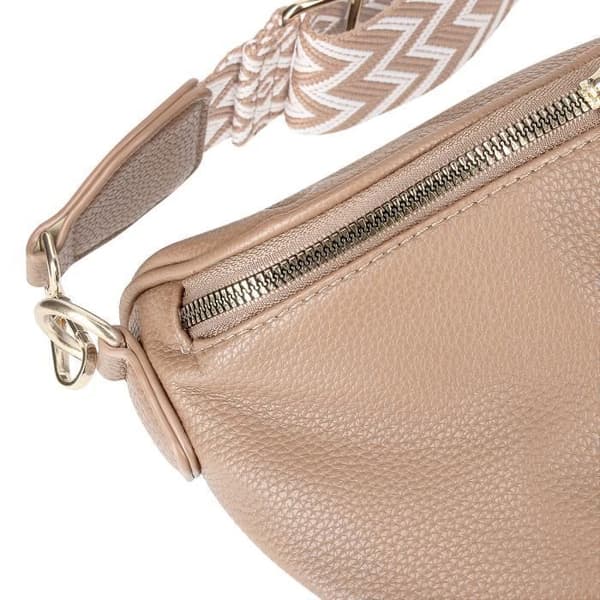 Geometriskt mönster Crossbody bältesväska - Gallantry - Taupe
