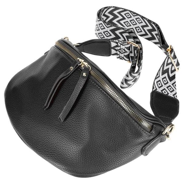 Geometriskt mönster Crossbody bältesväska - Gallantry - Svart
