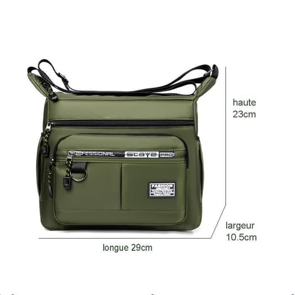 Män One Shoulder Messenger Bag Stor Kapacitet Casual Fashion Messenger Bag - Grön