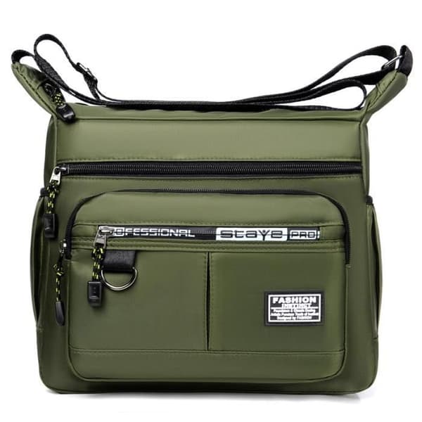 Män One Shoulder Messenger Bag Stor Kapacitet Casual Fashion Messenger Bag - Grön