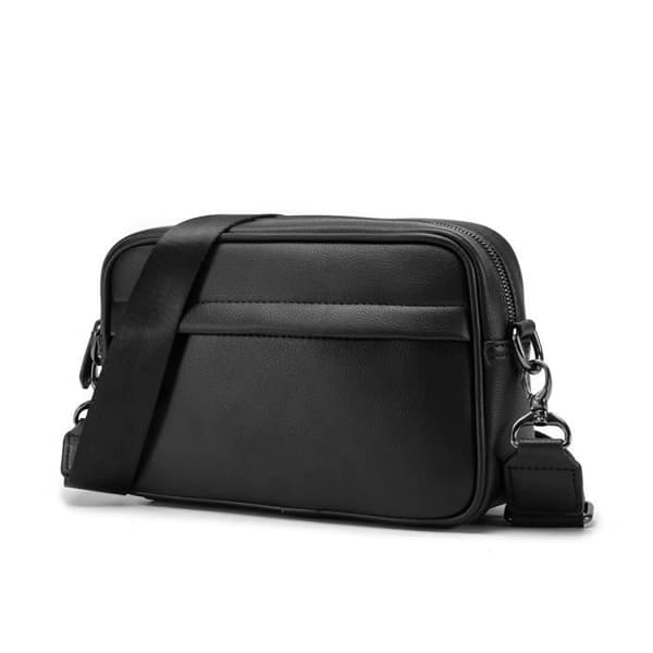 Vintage PU-läderbältesväska - Svart - Storlek 25x17x8cm - Idealisk för sport