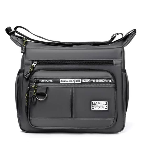 Män One Shoulder Messenger Bag Stor Kapacitet Casual Fashion Messenger Bag - Grå