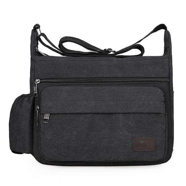 INF Canvas Reiseveske med Flere Lommer Sort