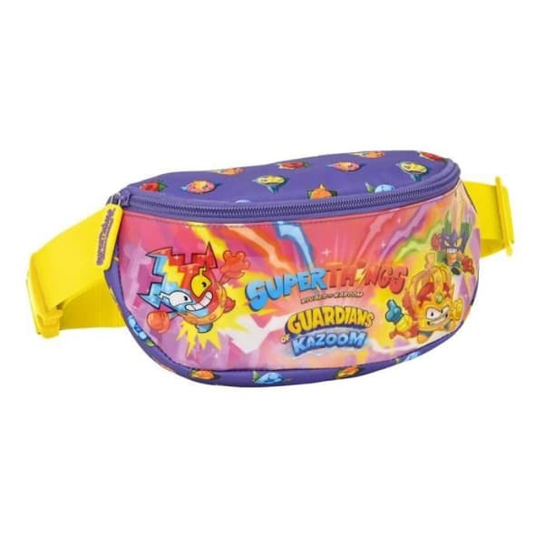 Sac banane - SuperThings - Guardians of Kazoom - Violet Jaune - 23x14x9 cm - Justerbar rem