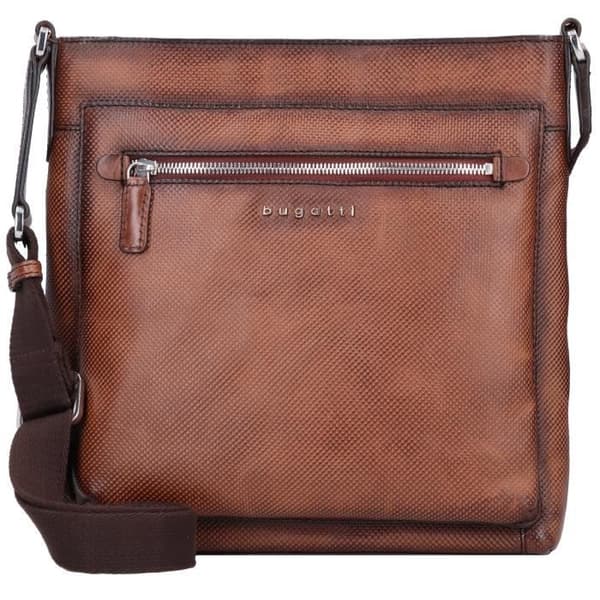 Sac bandoulière Bugatti Perfo - Brun - Cuir - Homme - 27cm x 7cm x 29.5cm