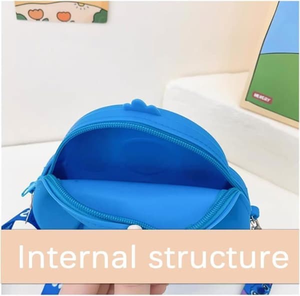 Stitch Crossbody-väska med justerbar axelrem, handväska med dragkedja, söt animesöm, myntväska, blå