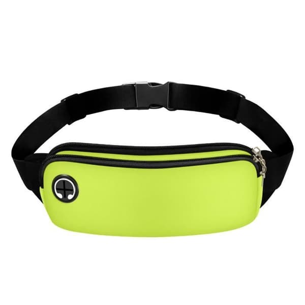Sportfanny pack Säker dragkedja Justerbar rem Lime Green