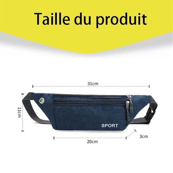 Resebälte Fanny Pack med säkerhetspåse för kvinnor eller män för pengar, pass - svart