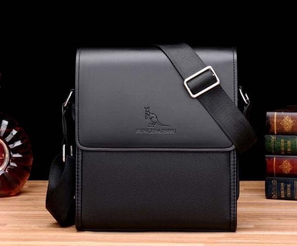 Axelväska - Herr axelväska i läder Business Bag - Svart