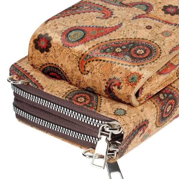 Sacoche - AVIZAR - Triple Ficka med Magnet - Kashmirdesign - Ekologiskt Ansvarig - Kork